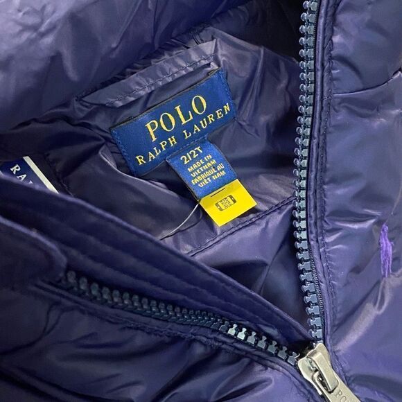 Polo Ralph Lauren Toddler Unisex Navy Logo Quilted Down Jacket size 2T New - Picture 11 of 12